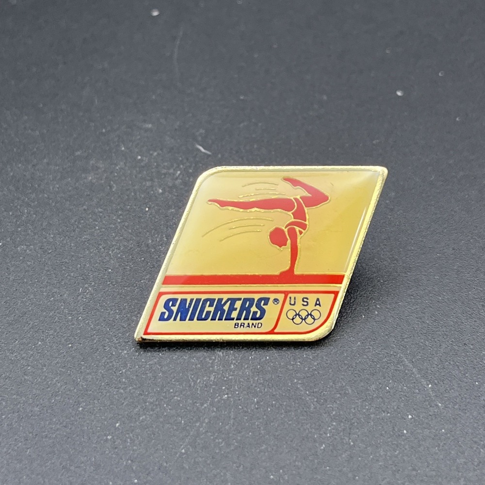 1992 Barcelona Olympics Team USA Snickers Candy Bar Gymnastics Lapel Hat Pin